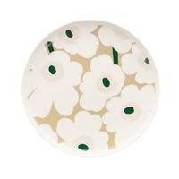 Oiva/Unikko Tallrik Ø25 cm Mörkgrön / Light Sand