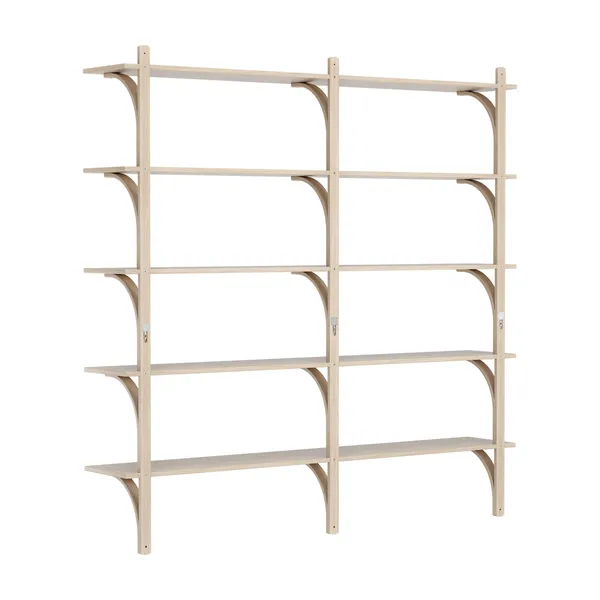 Levi Wall Shelf 180 cm Big Brass / White Pigmented Oak