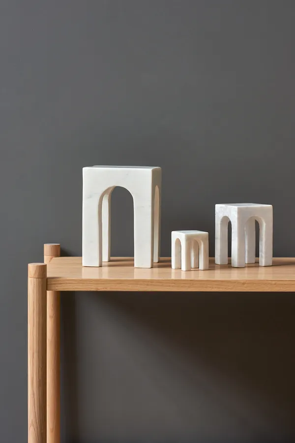 Arkis Bookend Bokstöd 3 Delar Vit