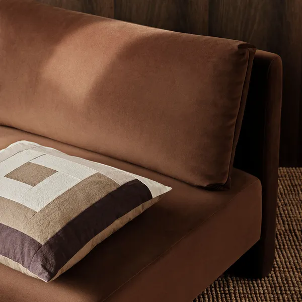 Border Patchwork Pute 50x50 cm Dark Sand / Coffee