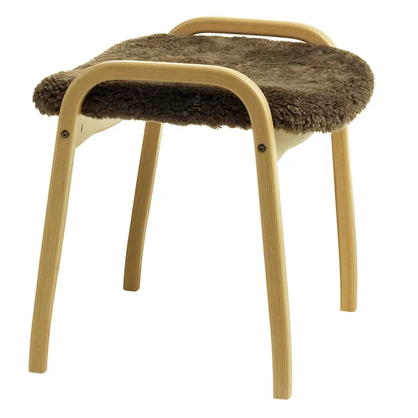 Lamino Pall Fårskinn/Lackad Bok Sahara