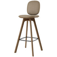 Pauline Comfort Barstol 75 cm Røget Eg / Læder Mandelfarvet
