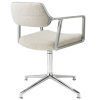 453 Drejestol Poleret Aluminium / Wavy Offwhite