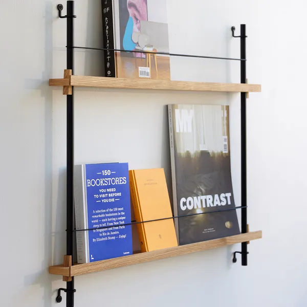 Magazine Hylly 73x85 cm Tammi/Musta