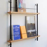 Magazine Hylly 73x85 cm Tammi/Musta