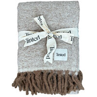 Fridh Plaid Mohair 130x170 cm Brun / Offwhite