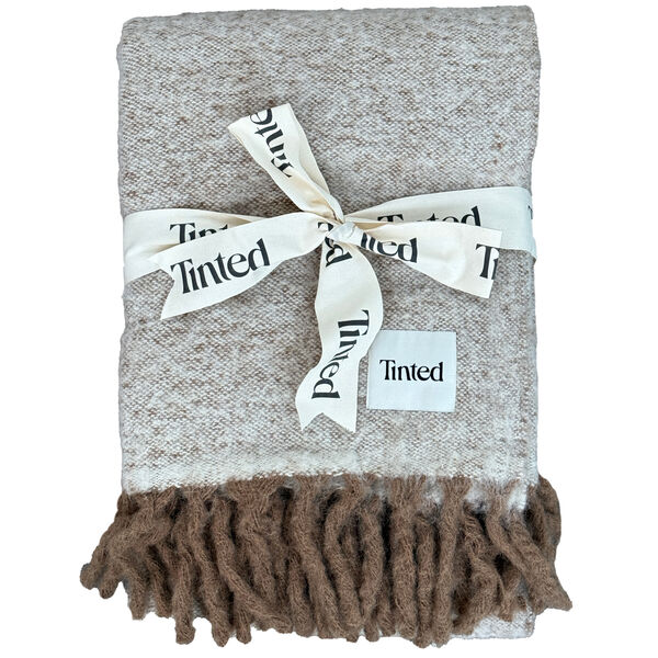 Fridh Plaid Mohair 130x170 cm Brun / Offwhite