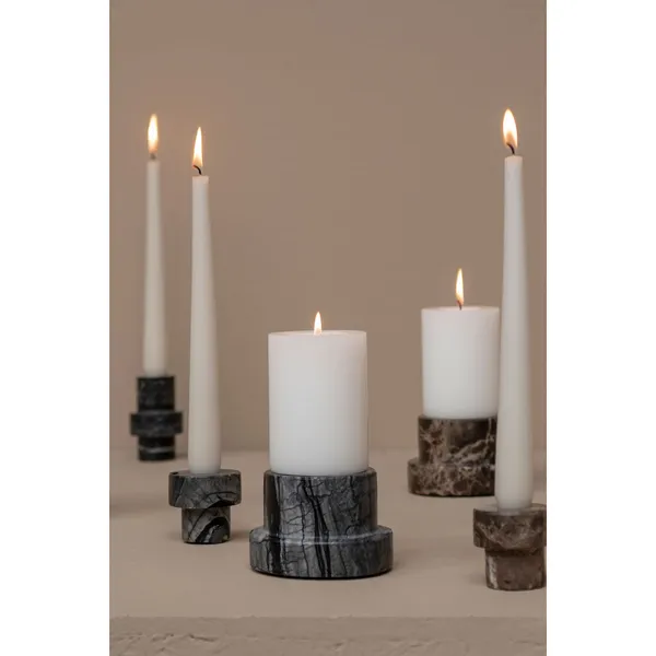 MARBLE Lysestage Høj Sort/Grå