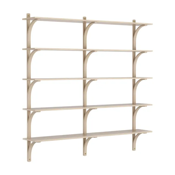Levi Wall Shelf 180 cm Big Brass / White Pigmented Oak