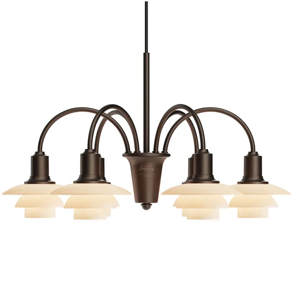 PH 1/1 Lysekrone Med 6 Armer Centenary Edition Aged Brass / Dusty Terracotta