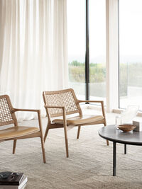 Cabin Loungefåtölj Ljus Ek / Sand Läder