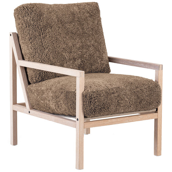 Seventy Five Wood Nojatuoli Valkoinen Pigmentoitu Tammi / Lampaannahka Sahara