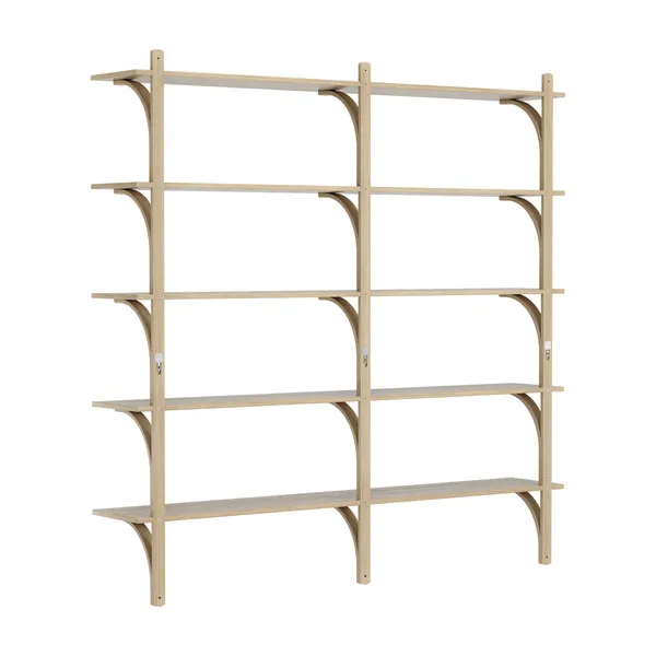 Levi Wall Shelf 180 cm Big Brass / Naturlack Oak