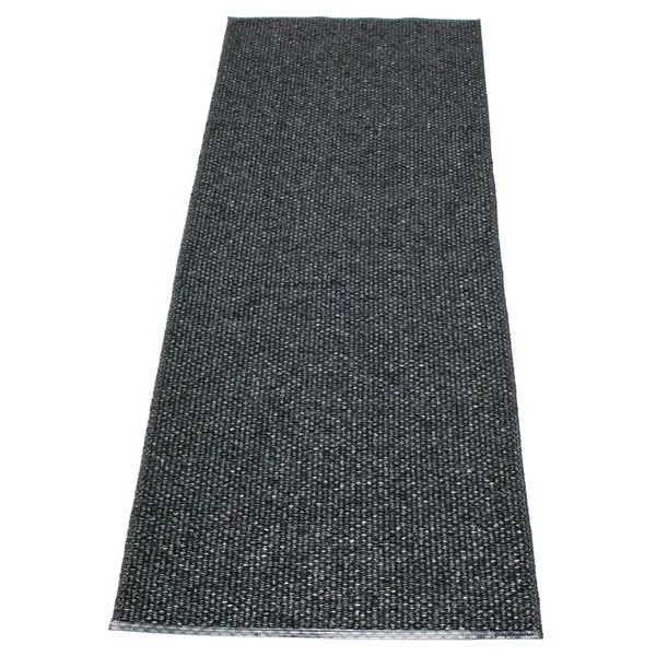 Svea Gulvtæppe 70x320 cm Metallic Black/Black