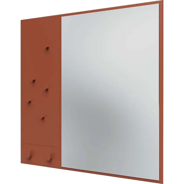 Memo Wall Mirror With Notice Board Hazelnut