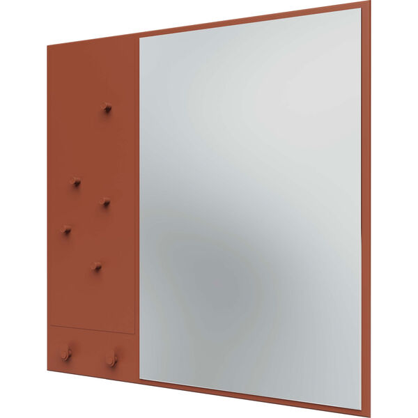 Memo Wall Mirror With Notice Board Hazelnut