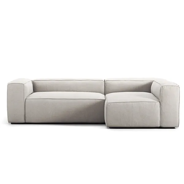 Grand 3-Sitssoffa Divan Höger Minetyg Moon White