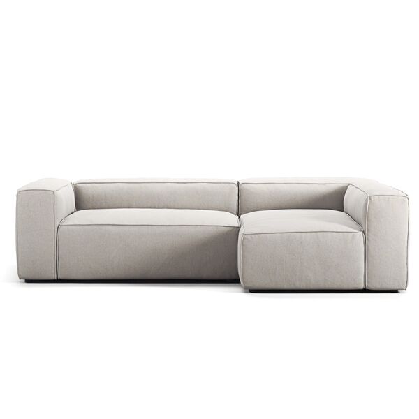 Grand 3-Sitssoffa Divan Höger Minetyg Moon White