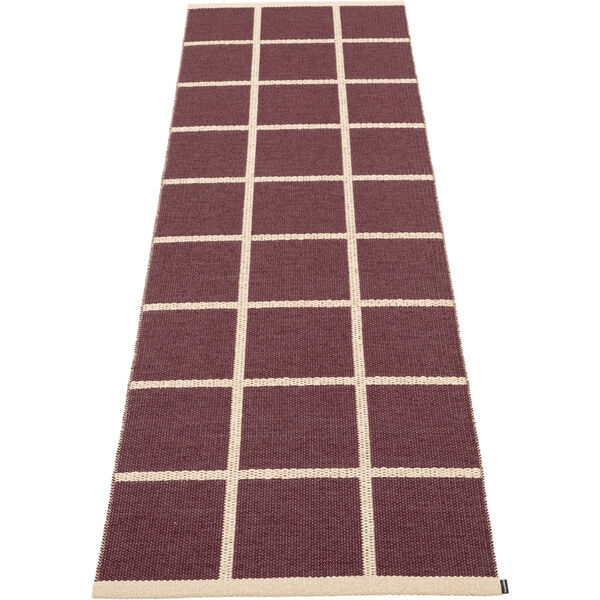 Criss Plastikmåtte Burgundy / Cream 70x225 cm
