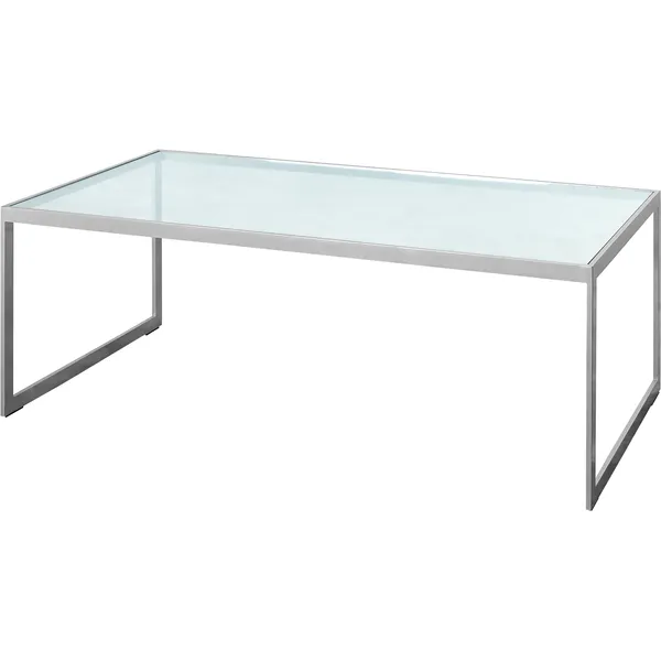Square Salongbord 122x62 cm Silver Grey/Glass