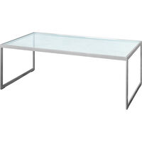 Square Salongbord 122x62 cm Silver Grey/Glass