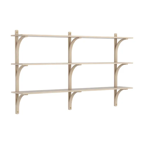 Levi Wall Shelf 180 cm Medium Brass / White Pigmented Oak