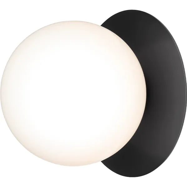 Liila 1 Vegg-/Taklampe Utendørs 165 mm Svart / Opal