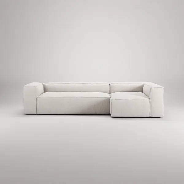 Grand 4-Personers Sofa Divan Højre Steam White