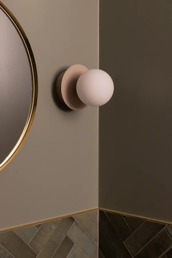 Art Deco Vägg-/Taklampa Mud / Vit