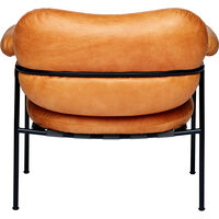 Bollo Lounge-Tuoli Mustat Jalat / Nahka Vintage Cognac