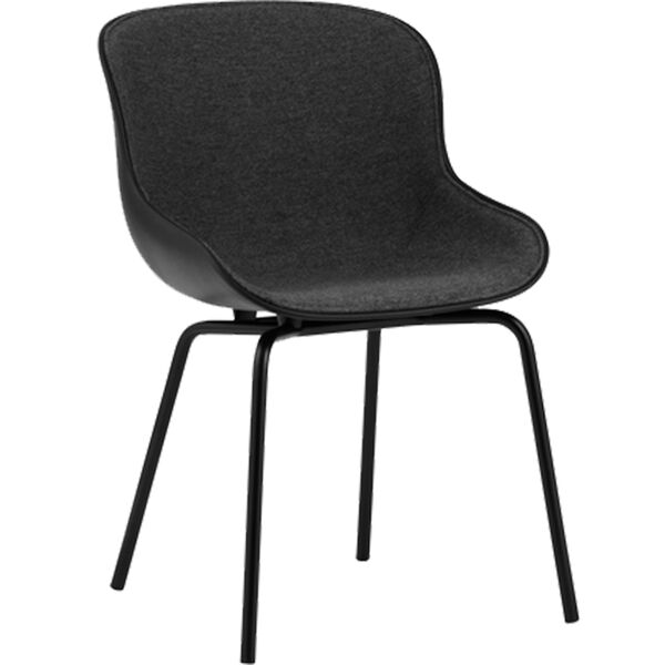 Hyg Stol Klädd Framsida Mörkgrå / Svart