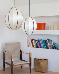 Indochina Lampunvarjostin Oval Pieni Off-White / Bordeaux