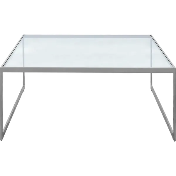 Square Soffbord 102x102 cm Silver Grey/Glas