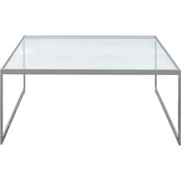 Square Soffbord 102x102 cm Silver Grey/Glas