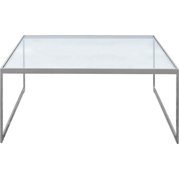 Square Sofabord 102x102 cm Sølvgråt/Glas