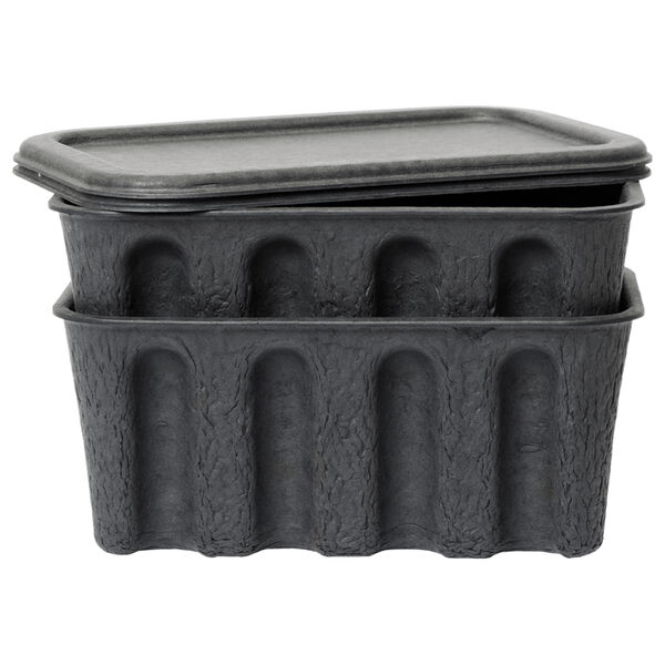 Paper Pulp Laatikot 2 kpl:n pakkaus Pieni Charcoal