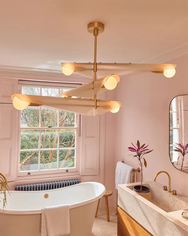 Sycamore 3 Ceiling Lamp Brass / Dusk Pink