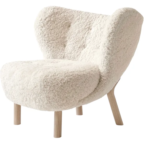Lilla Petra VB1 Loungestol Fåreskind Moonlight / Olieret Eg