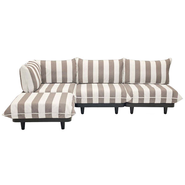 Paletti Modulaarinen Sohva 3-paikkainen Leposohvalla Stripe Cacao