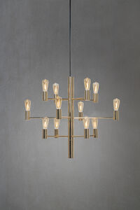 Manola 12 Lysekrone Dimmebar LED Satin Brass