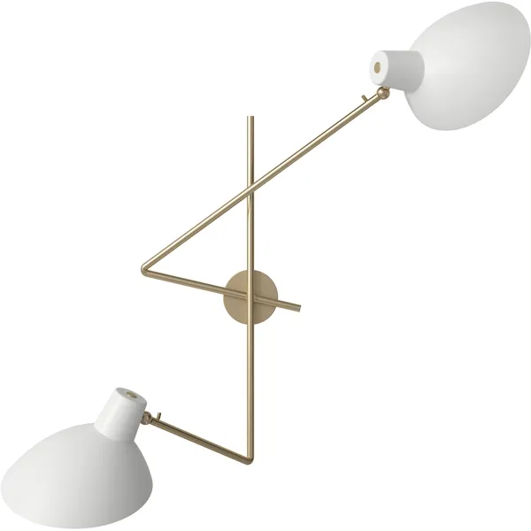 VV Cinquanta Twin Væglampe Messing / Hvid