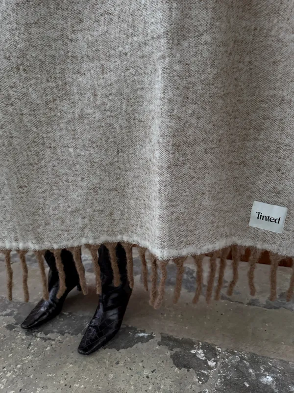 Fridh Plaid Mohair 130x170 cm Brun / Offwhite