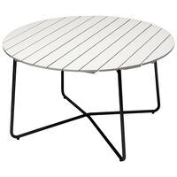 9A Bord Ø120 cm White lacquered Eik / Sort