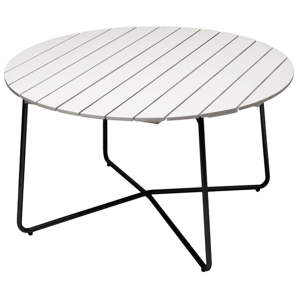 9A Pöytä Ø120 cm White lacquered Tammi / Musta