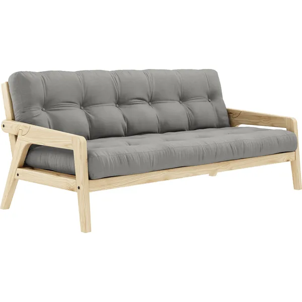 Grab Sovesofa Med Madras Klarlakeret / Grå