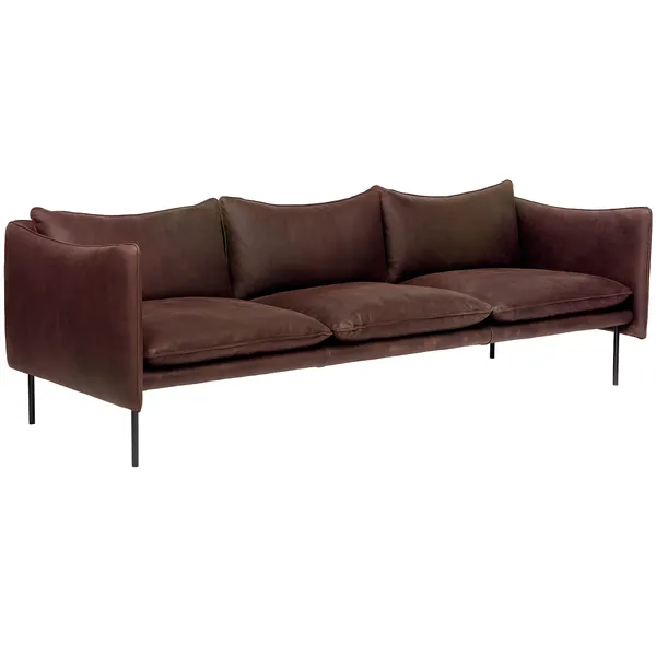 Tiki Soffa 3-Sits Svarta Ben / Vintage Dark Chocolate