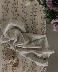 Gingham Sky Blue Muslin Tæppe 2-pak 60x60 cm