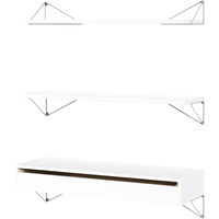 Pythagoras Hyllysarja Laatikolla L Valkoinen / Chrome