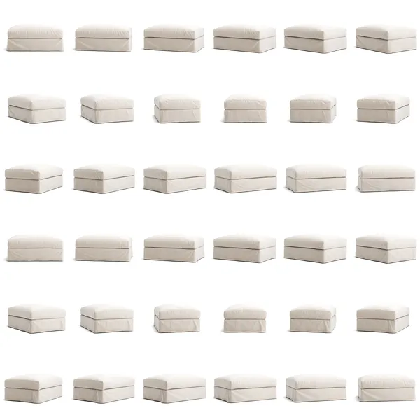 Klädsel Till Le Grand Air Fotpall Linne Creamy White