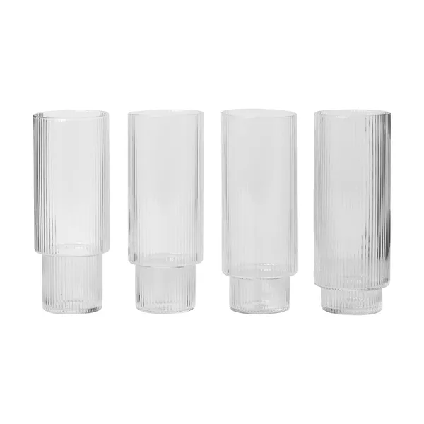 Ripple Longdrinkglass 4-pk Smoked Gray